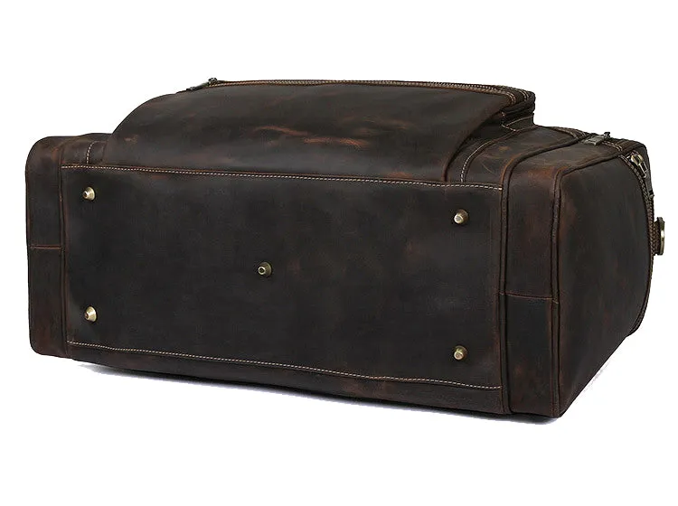 YAAGLE Unisex Genuine Leather Travel Duffel Handbag Tote YG7317LR