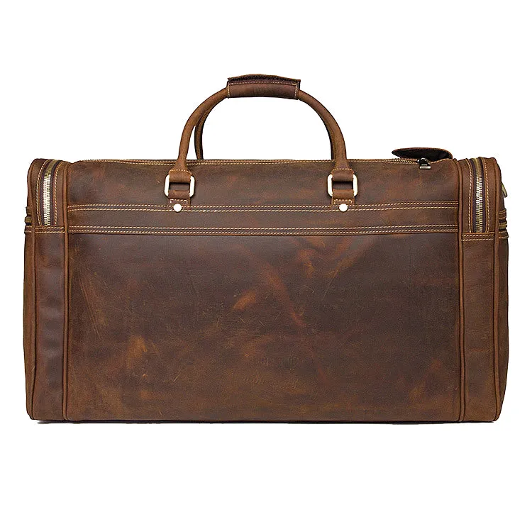 YAAGLE Unisex Genuine Leather Travel Duffel Handbag Tote YG7317LR