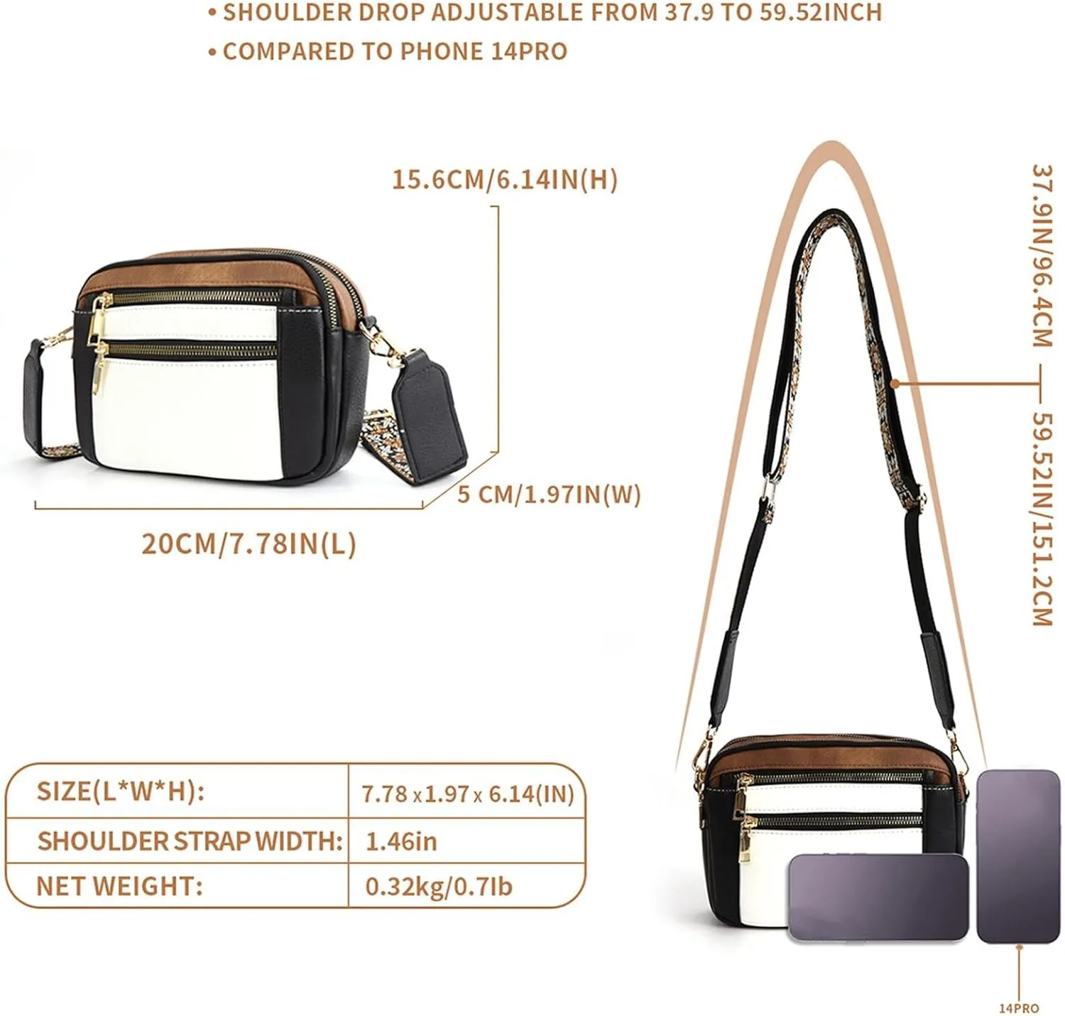 Zqkimzi Shoulder Bags | Women's Shoulder Bag | Fashion Shoulder Bag | PU Leather Bag, Fashion Women's Shoulder Bags, Multiple Pockets, Hobo Bags, Fashion Shoulder Bags for Women