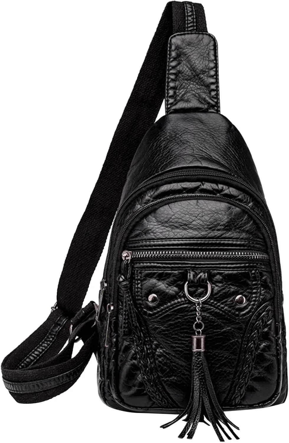 Zylione Women's Chest Bag Sling Bag Small Crossbody PU Leather Satchel Daypack Fashion Shoulder Tote Bag