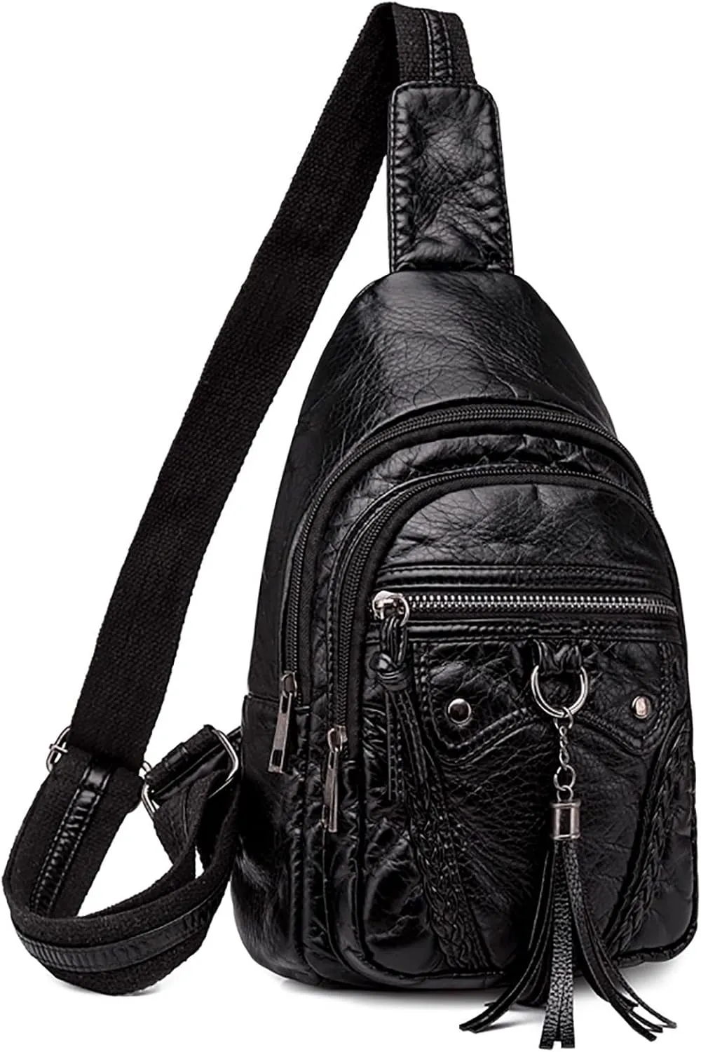 Zylione Women's Chest Bag Sling Bag Small Crossbody PU Leather Satchel Daypack Fashion Shoulder Tote Bag